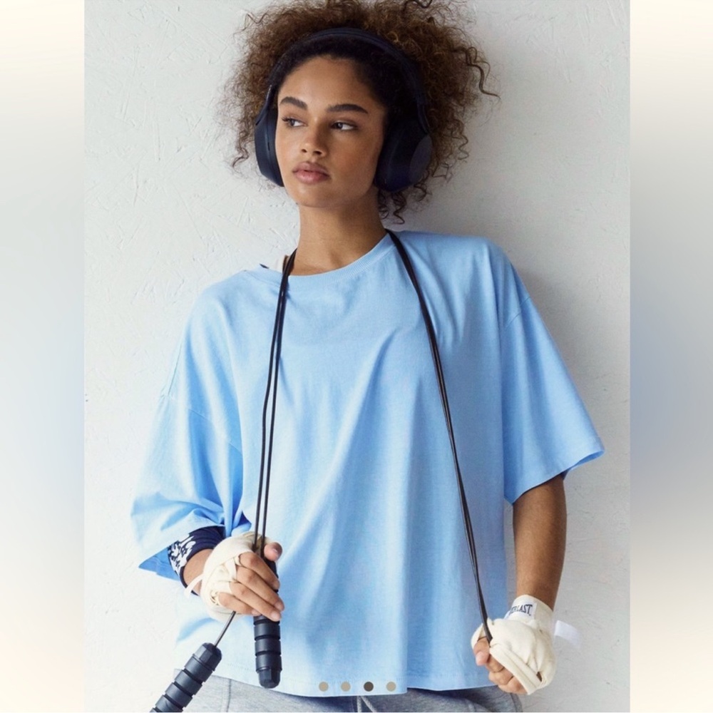 FP Movement Foxy Boxy Tee - Spring Showers (baby blue)